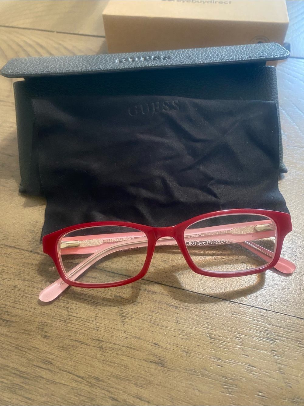 Guess Black Eyewear Case and Soft Pouch Set